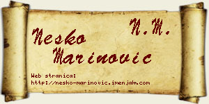 Neško Marinović vizit kartica